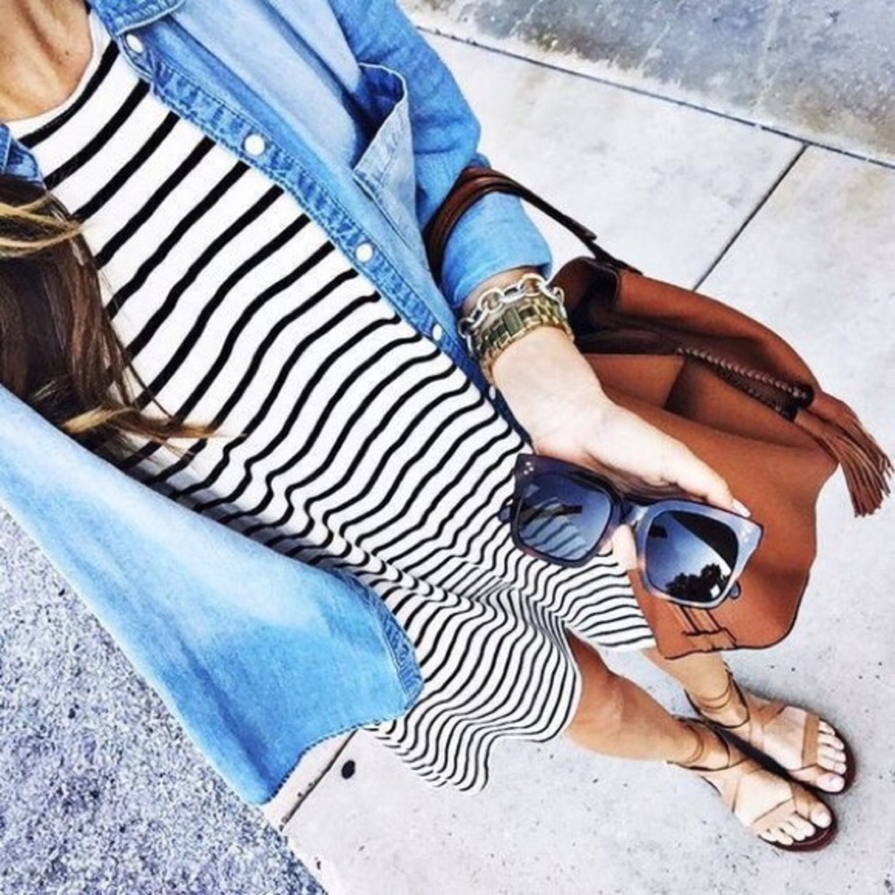 LILLY🌸 striped black ivory dress round neck